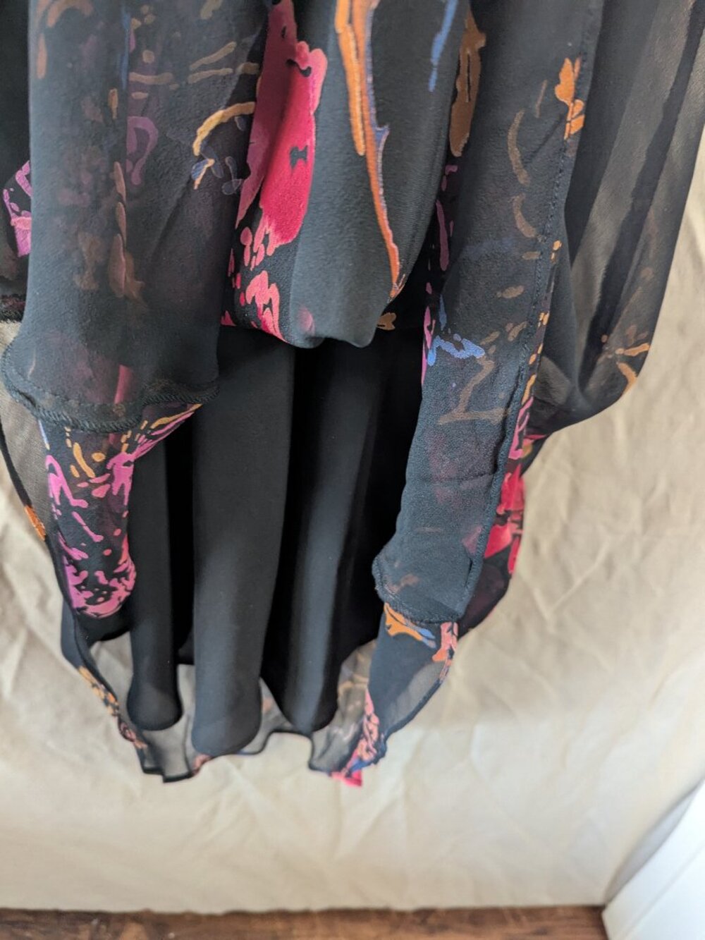Vintage Ice black floral silk maxi dress - Picture 10 of 11